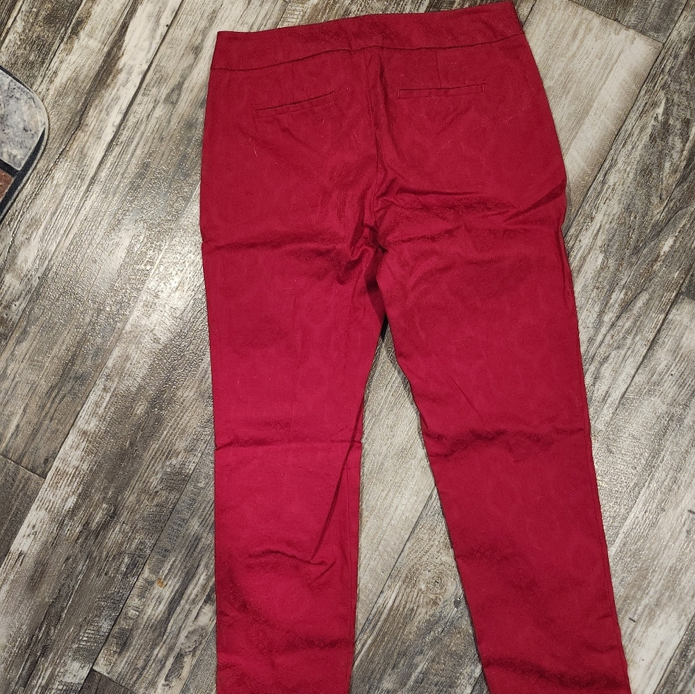 Talbots Petites Signature Red Jacquard Ankle Pants – Size 4P NEW - Picture 11 of 11